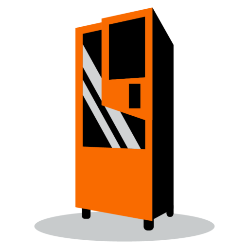 Logo von Genussautomaten: Eine stilisierte Illustration eines Verpflegungsautomaten für Wien und Niederösterreich
